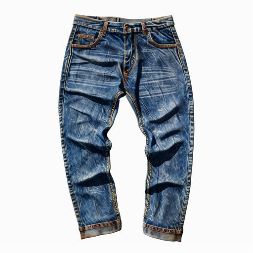 Realistic jeans clipart on flat white background