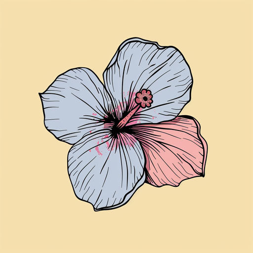Rustic Hawaiian flower tattoo sketch