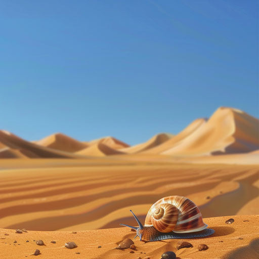 A wolf snail crossing a sandy terrain