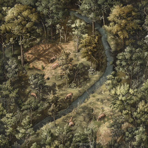 White-tailed deer habitat aerial view