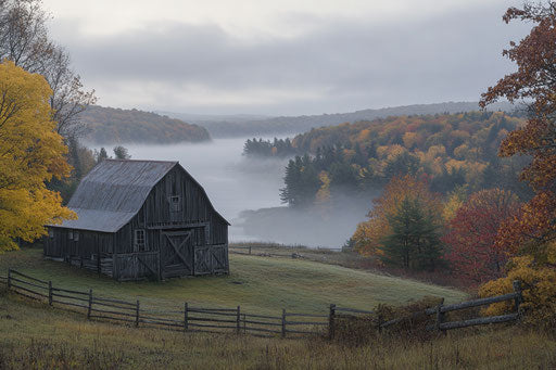 Picturesque autumn scene in the heart of New England