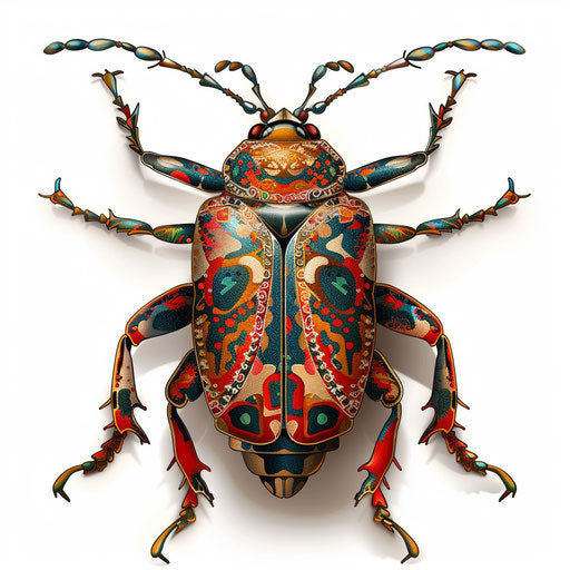 Bug clipart with flat white background in realistic style