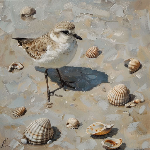 Western snowy plover balancing on one leg