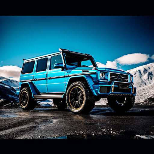 Classic bright blue G wagen