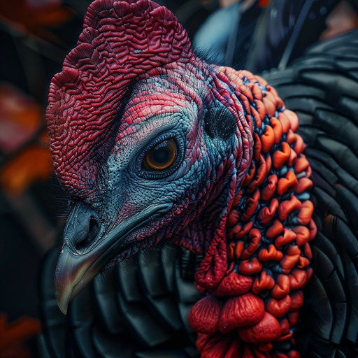 Wild turkey among vibrant autumn colors