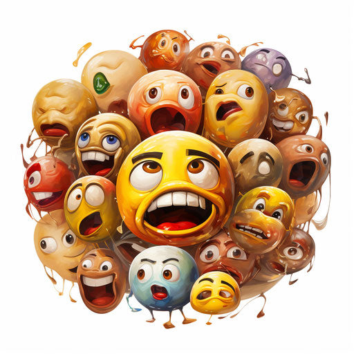 Emoji clipart in the style of Oil painting, on a white background