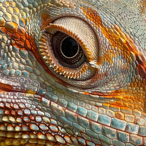 Textured skin of a bearded dragon, unique patterns/colors