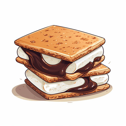 Smores illustration in the Minimalist style, on white background