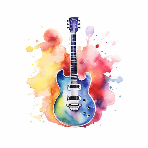 Watercolor style clipart of rock on white background