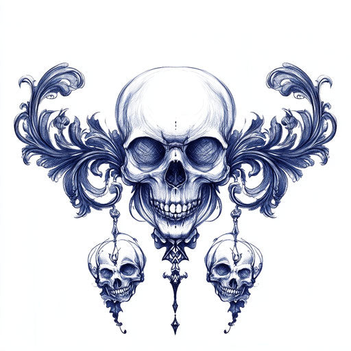 Beautiful flat tattoo sketch smiley with gothic twist