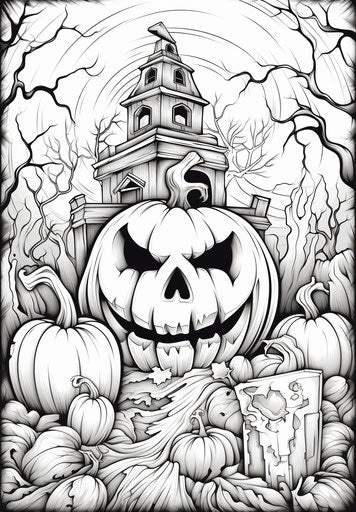 Free printable Halloween coloring pages, accurate and detailed style, kawaiipunk 23:33
