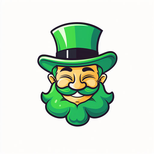 Happy St. Patrick's Day clipart in Minimalist style, on white background