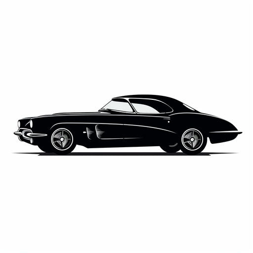 Car silhouette in Minimalist style, on white background