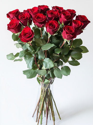 30 red roses bouquet, Valentine's Day-inspired clipart style, white background, high resolution 29:39