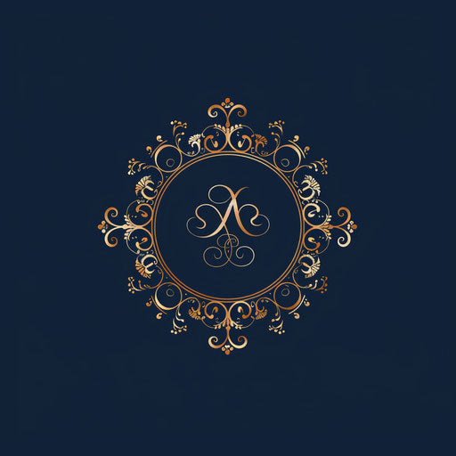 Classic monogram best logo with navy blue background and timeless style