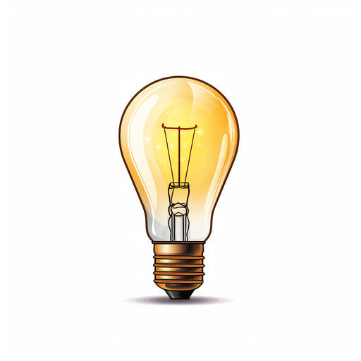 Minimalist Craft: Light Bulb on White Background
