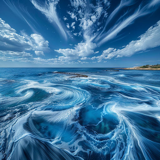 Nissi Beach, Cyprus with deep blue waters and swirling currents