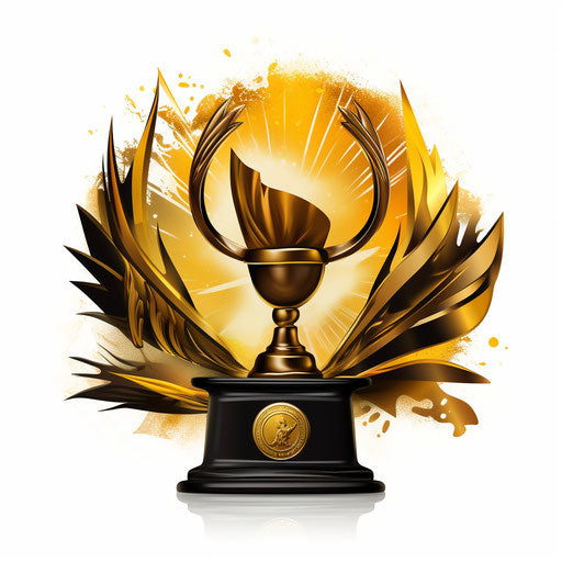Award clipart in the style of Chiaroscuro Art, on a white background