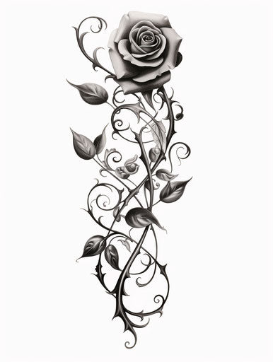 Rose tattoo scroll designs and roses