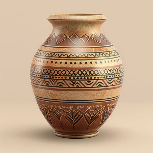 Realistic quality pot clipart on flat beige background