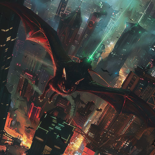 A cybernetic bat in a dystopian future