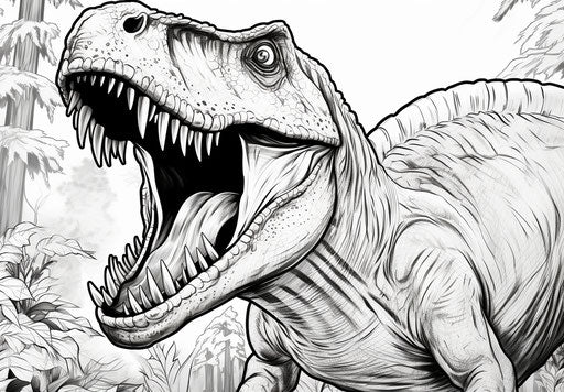 T rex dinosaur coloring pages, captivating style, xbox 360 graphics, 33:23