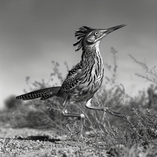 Running bird in dynamic pose Will Burrard-Lucas style