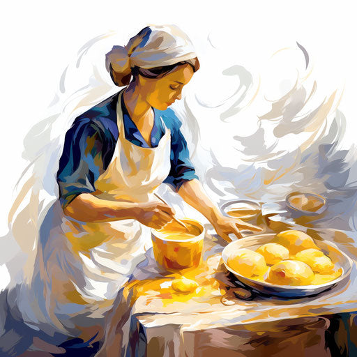 Baking clipart in the style of Impressionistic Art, on a white background