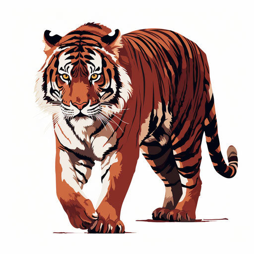 Tiger drawing vector on white background