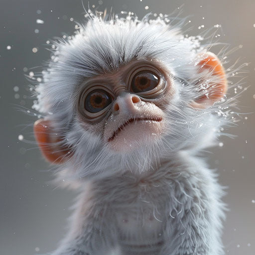 Adorable monkey with curious gaze, in the style of Vincent Munier