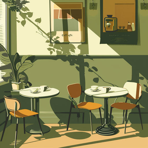 Coffee clipart with realistic depiction on olive background