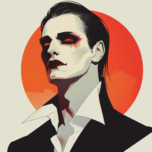 Cream background with realistic vampire clipart