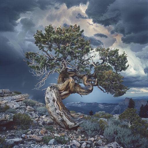 Whitebark pine through the eye of an approaching storm