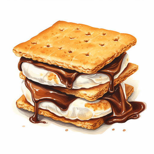 Smore clipart in the style of Oil painting