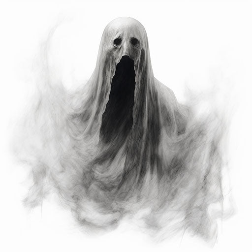 Drawing of a ghost in animated gif style, thick texture