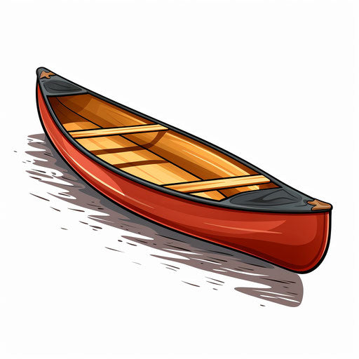 Canoe minimalistic clipart, on white background