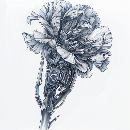 Biomechanical carnation fusion of organic and machine elements