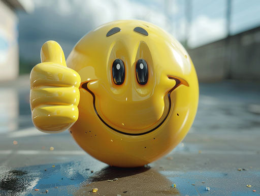 Emoticon giving a thumbs up, auto body works style