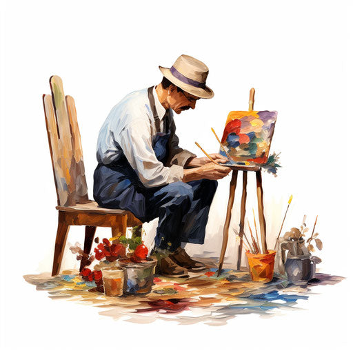 Children's activities illustration in oil painting style