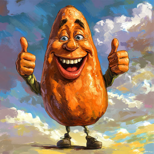 Humorous caricature of a yam clipart with human characteristics
