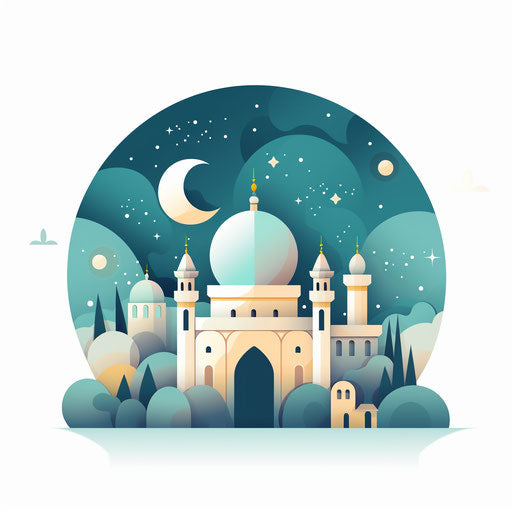 Eid clipart in the Minimalist style, on white background