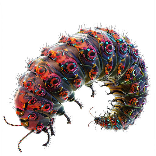 Caterpillar clipart in a photo-realistic style on white background