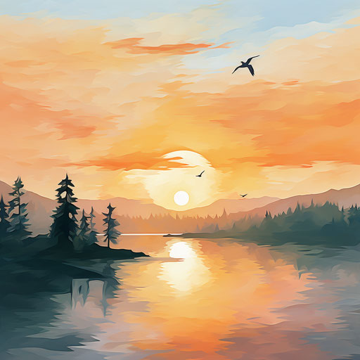 Morning clipart in the style of Impressionistic Art, on a white background