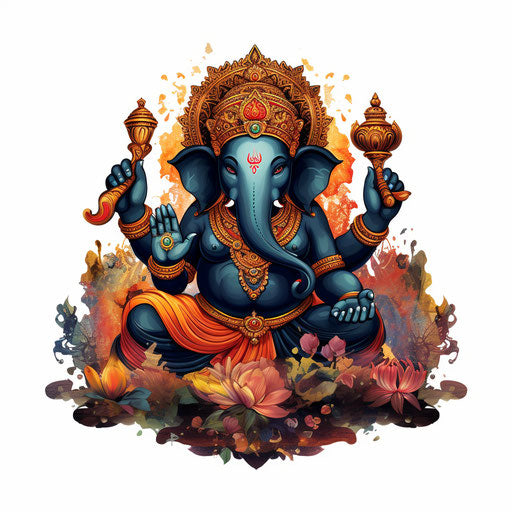 Ganpati clipart PNG in the style of Chiaroscuro Art