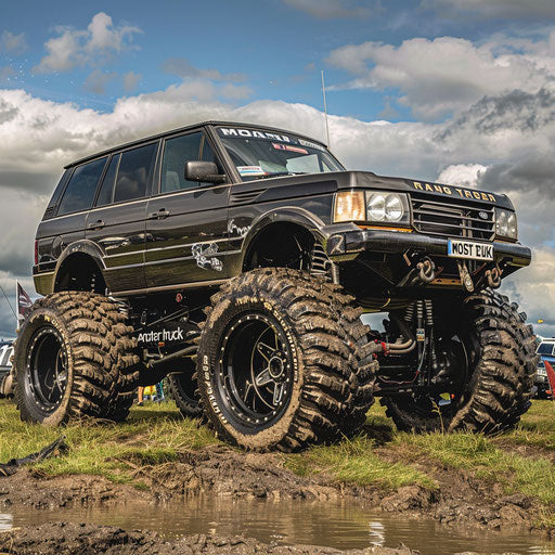Range Rover monster truck version ready for mud festival