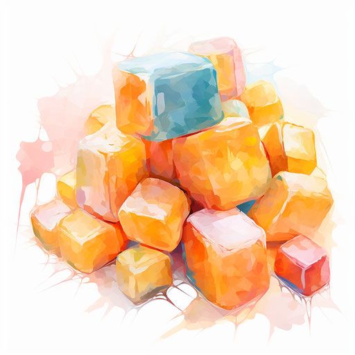 Impressionistic Art gum clipart on white background