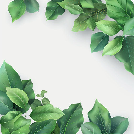 Leaf border clipart with flat random background