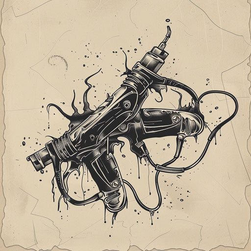 Dynamic sketch of a pair of electric clippers in lively style