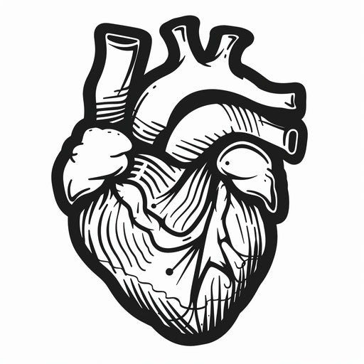 Black and white heart beat with Aquarius symbol sticker