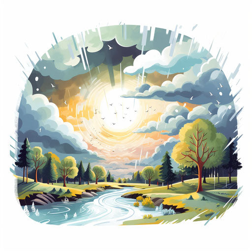 Weather illustration in the style of oil painting